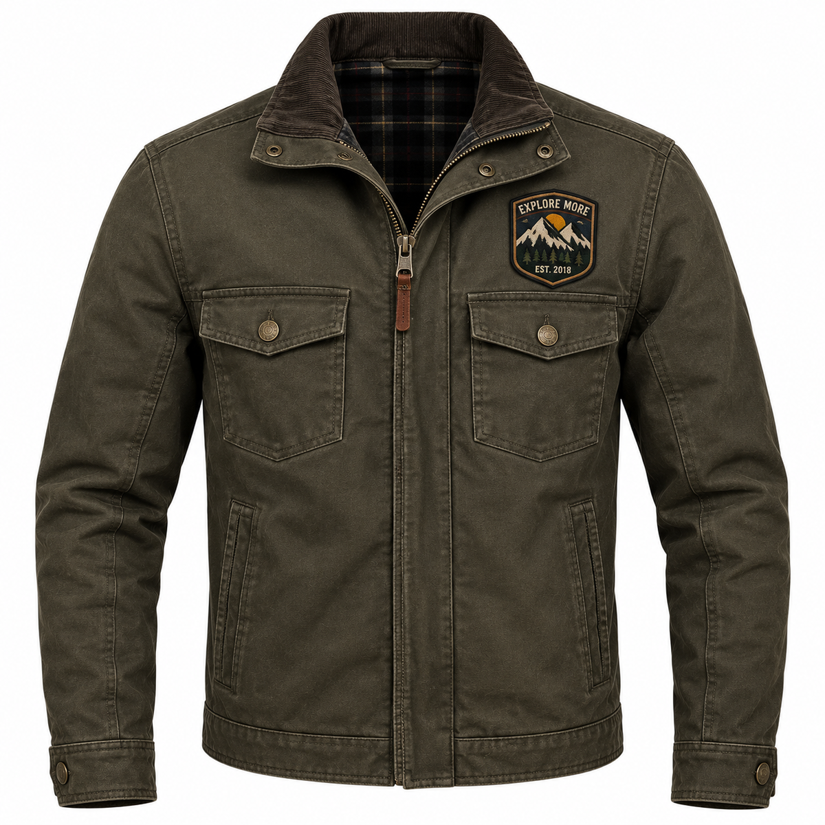 custom embroidered patch on denim jacket